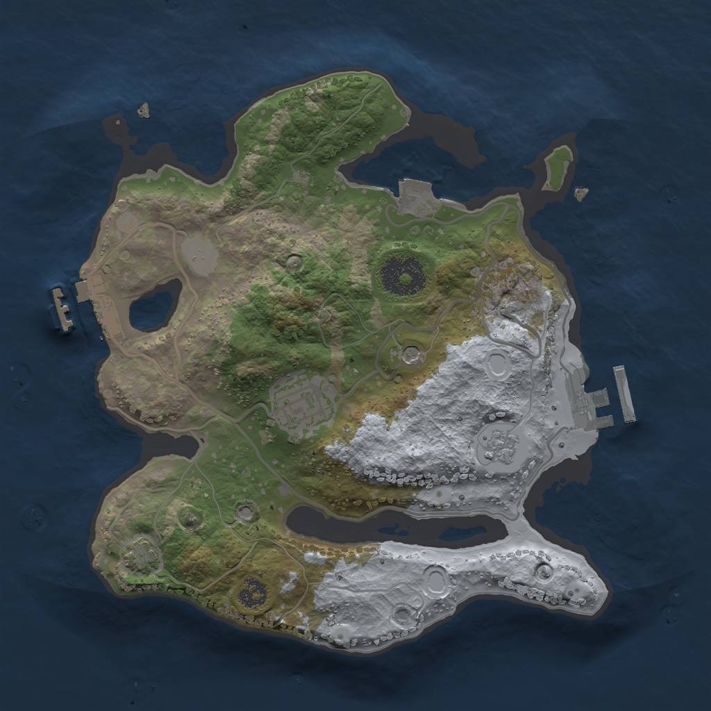 Rust Map: Procedural Map, Size: 2500, Seed: 431813, 9 Monuments