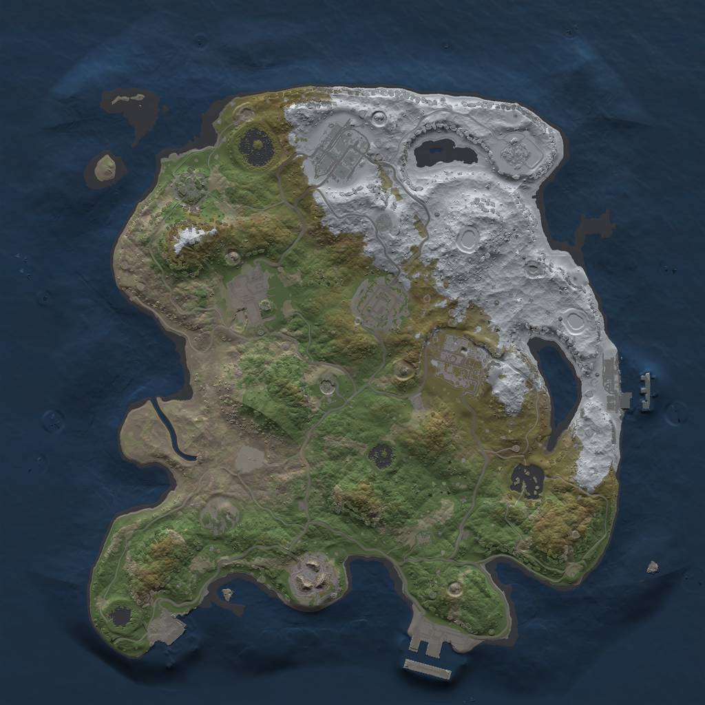 Rust Map: Procedural Map, Size: 3000, Seed: 7517, 14 Monuments