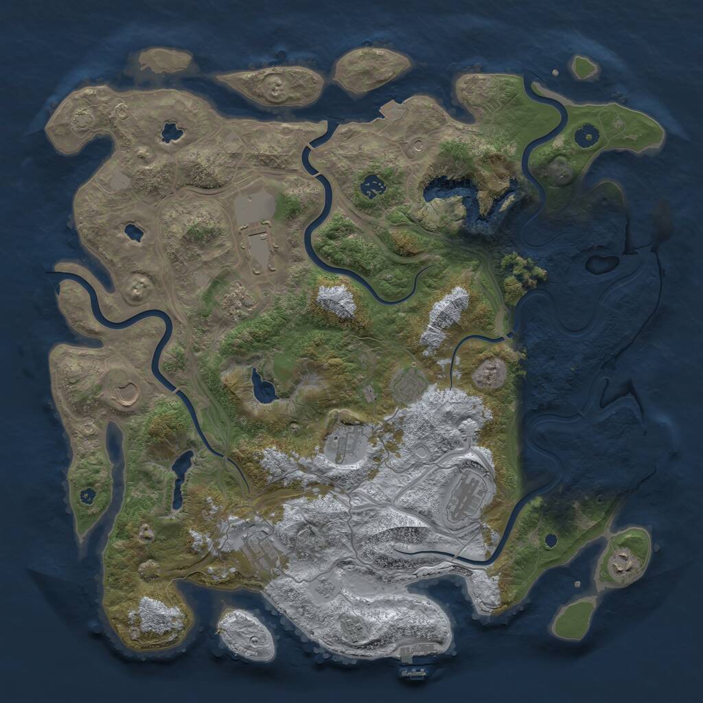 Rust Map: Procedural Map, Size: 4500, Seed: 23984792, 16 Monuments