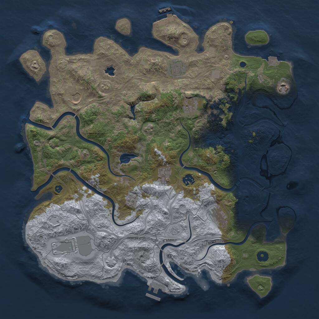 Rust Map: Procedural Map, Size: 4250, Seed: 1723915888, 15 Monuments