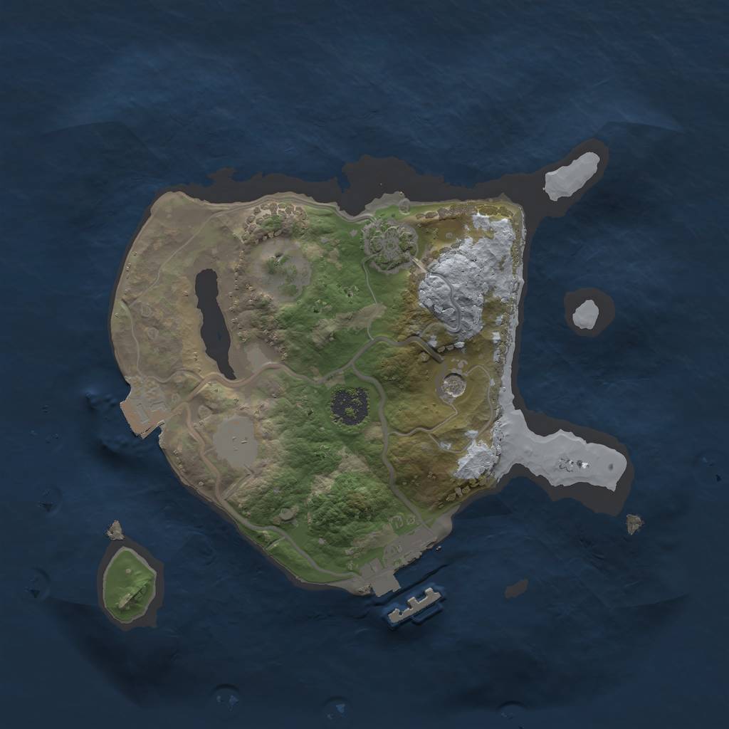 Rust Map: Procedural Map, Size: 2000, Seed: 71569, 6 Monuments