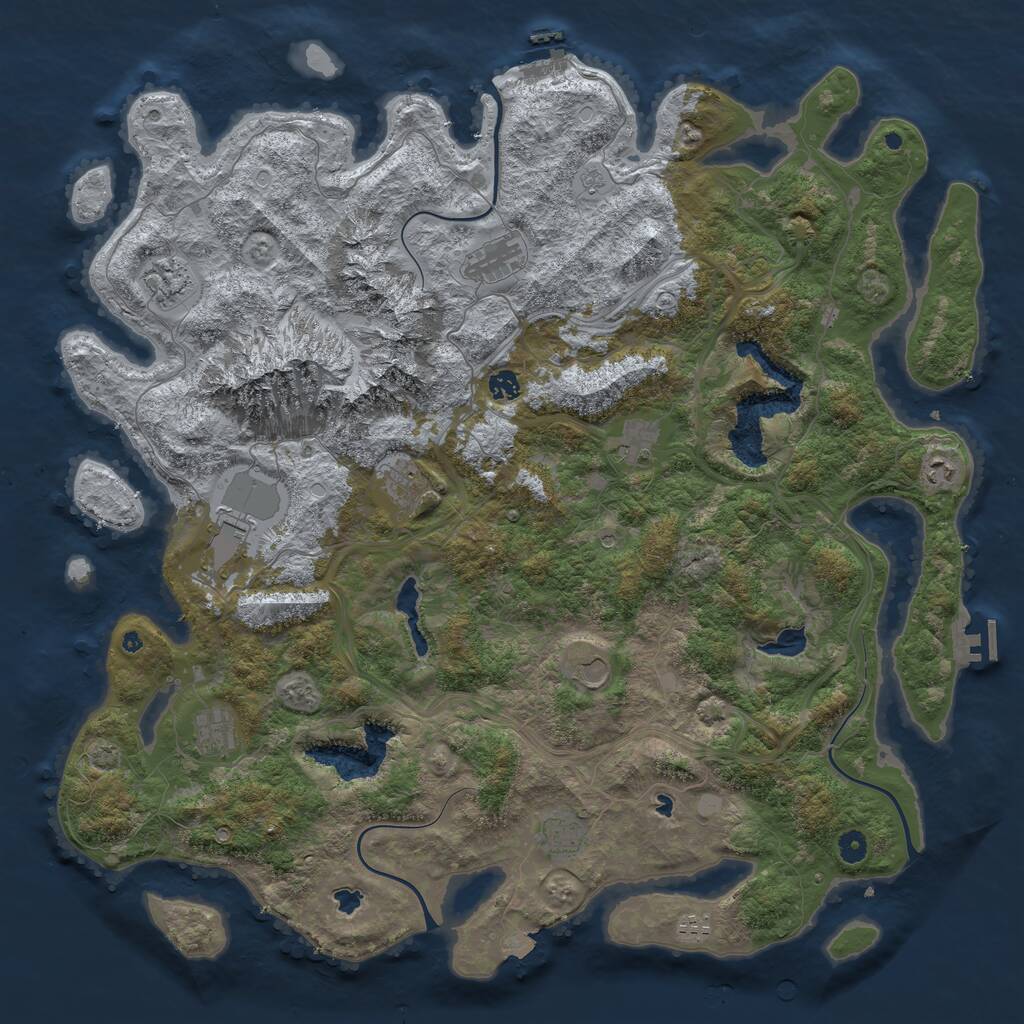 Rust Map: Procedural Map, Size: 5000, Seed: 6487191, 17 Monuments