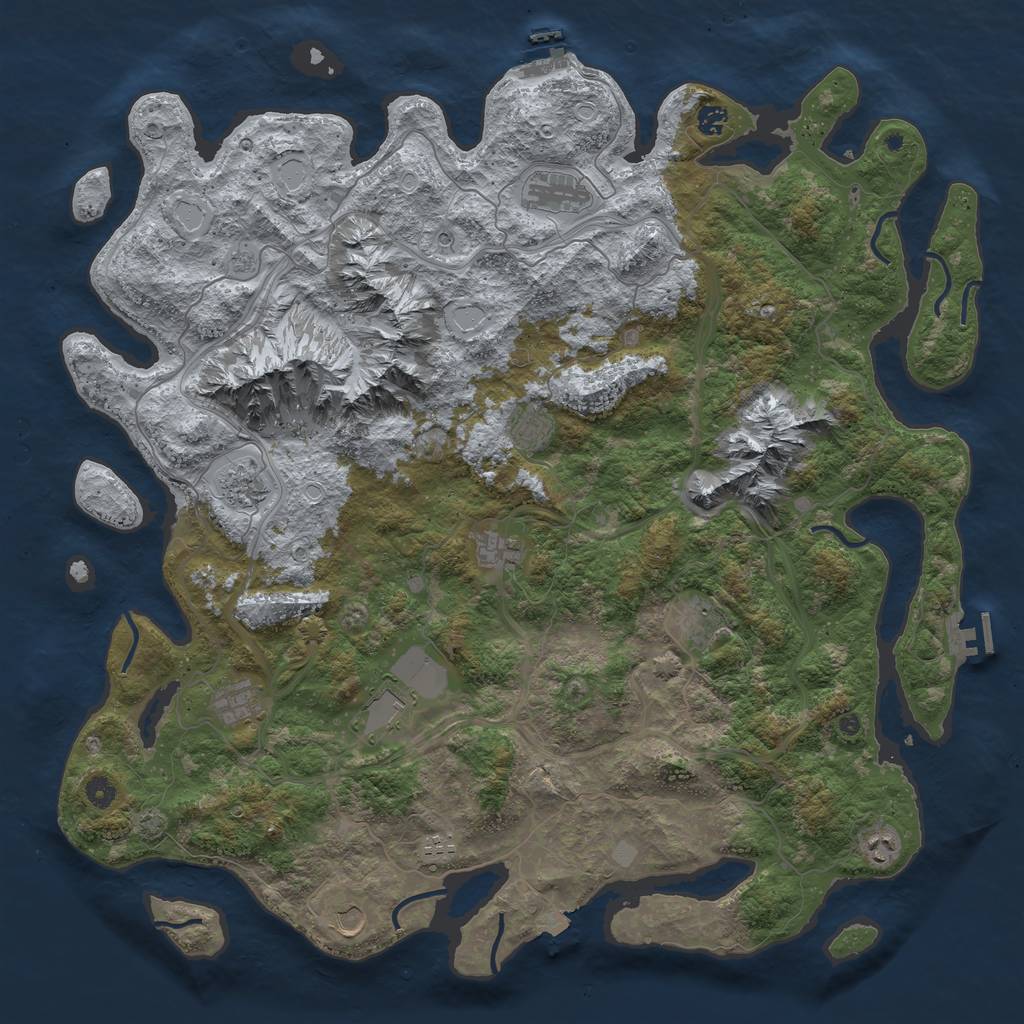 Rust Map: Procedural Map, Size: 5000, Seed: 6487191, 19 Monuments