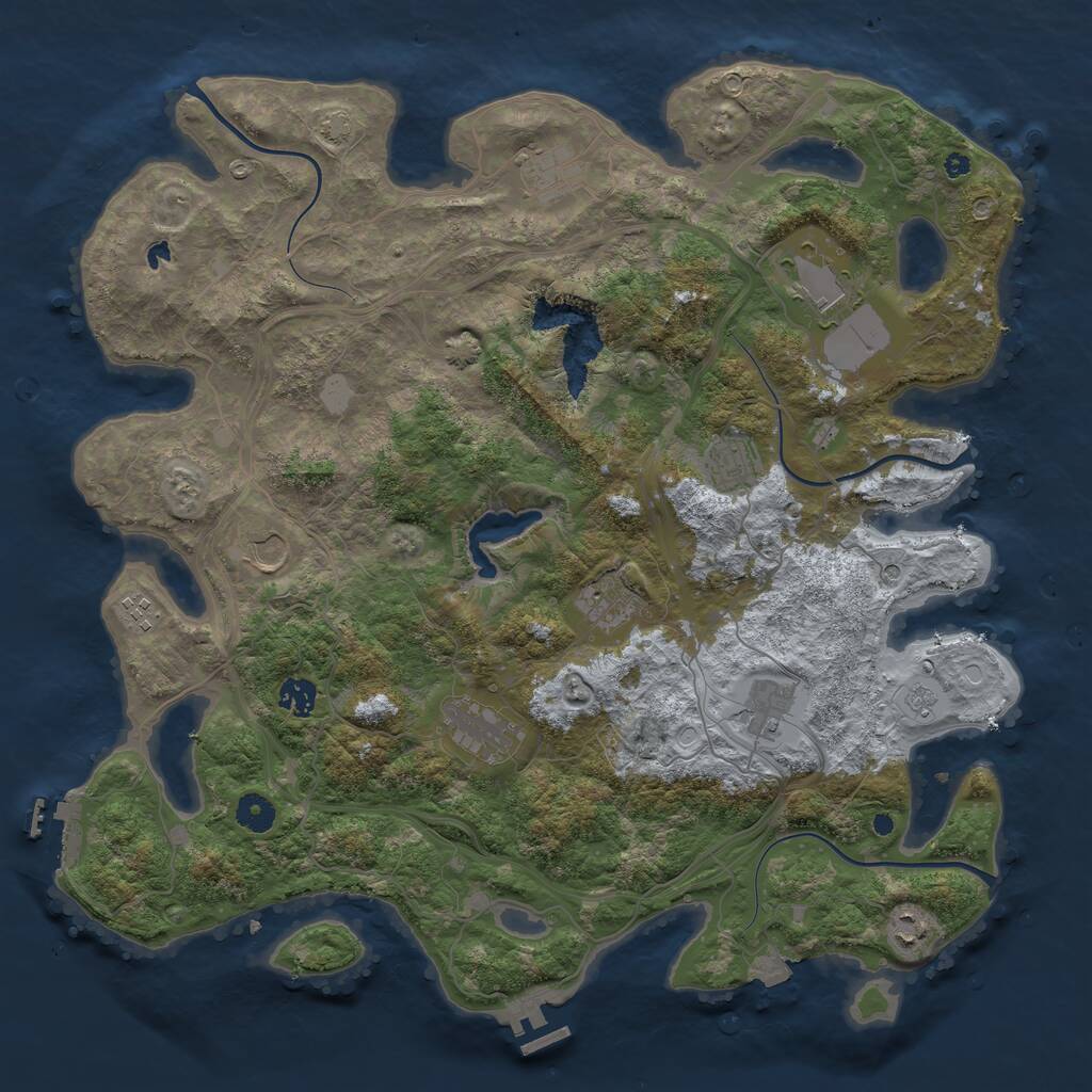 Rust Map: Procedural Map, Size: 4250, Seed: 1782622963, 16 Monuments