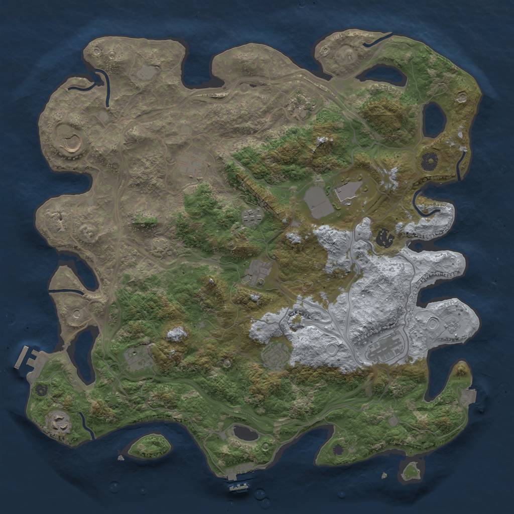 Rust Map: Procedural Map, Size: 4250, Seed: 1782622963, 19 Monuments