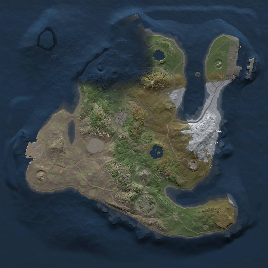 Rust Map: Procedural Map, Size: 2000, Seed: 514509628, 4 Monuments