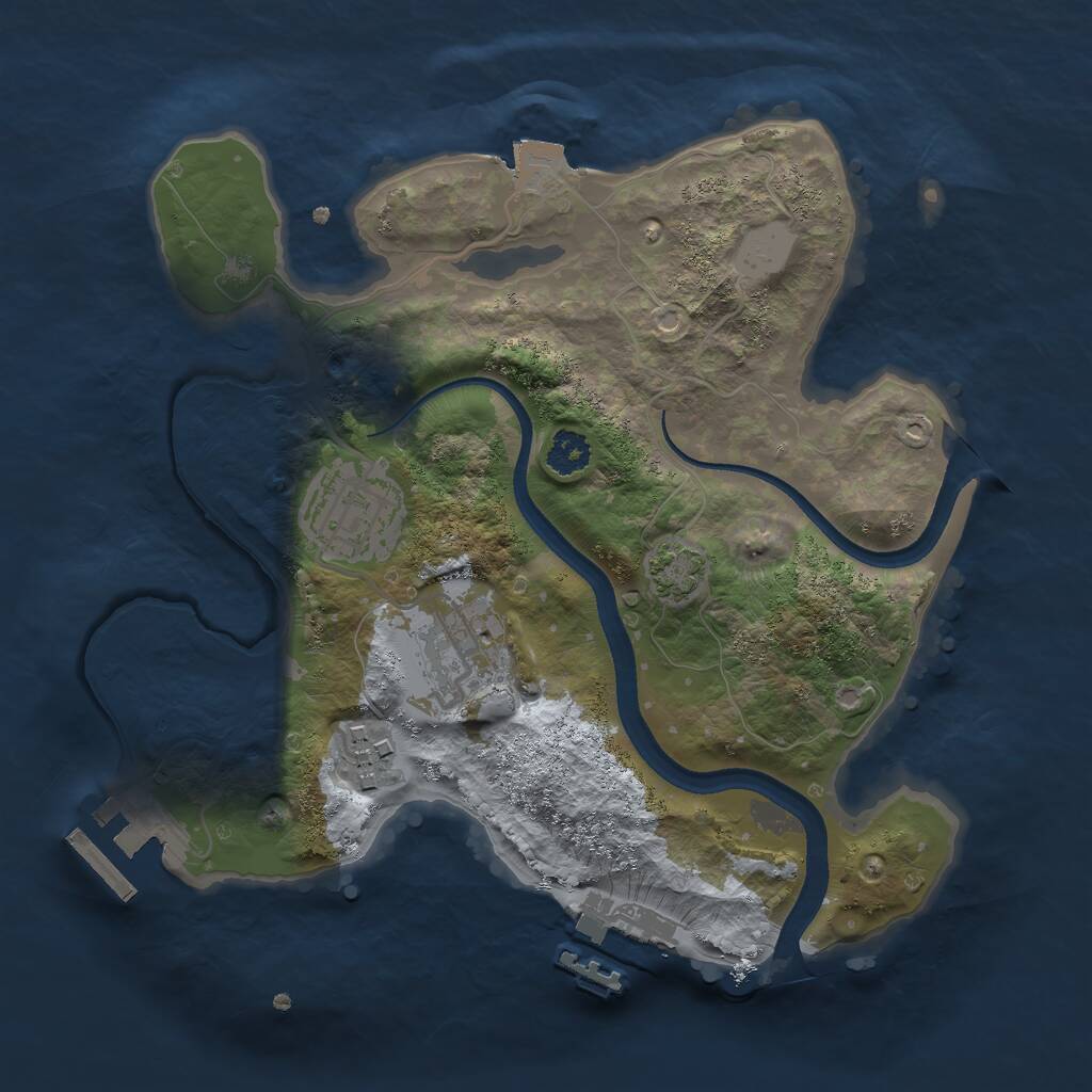 Rust Map: Procedural Map, Size: 2500, Seed: 371433339, 7 Monuments