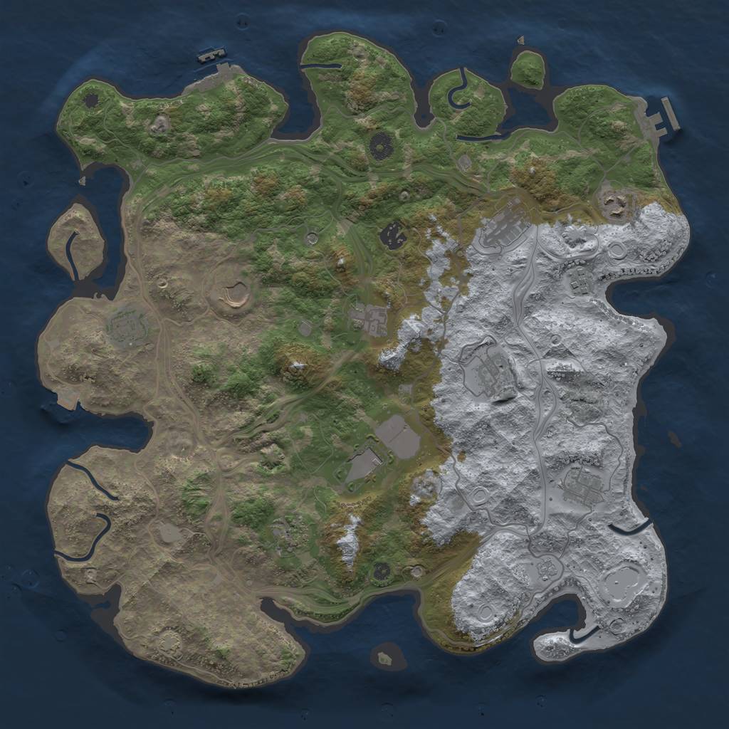 Rust Map: Procedural Map, Size: 4250, Seed: 543602268, 19 Monuments