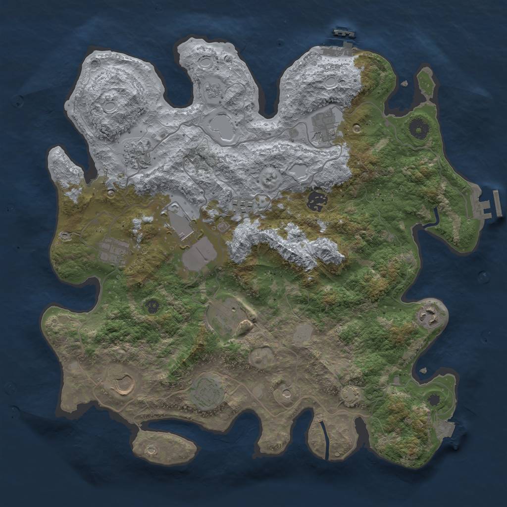 Rust Map: Procedural Map, Size: 3800, Seed: 652325176, 18 Monuments