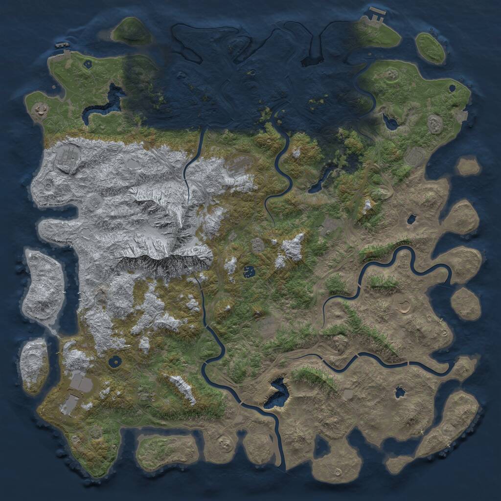 Rust Map: Procedural Map, Size: 6000, Seed: 1846617785, 17 Monuments