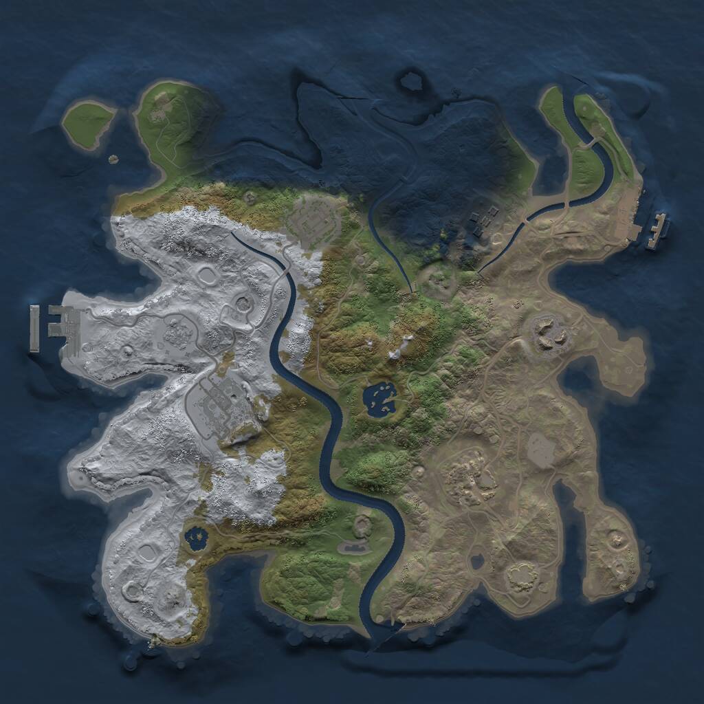 Rust Map: Procedural Map, Size: 3000, Seed: 7235634, 12 Monuments