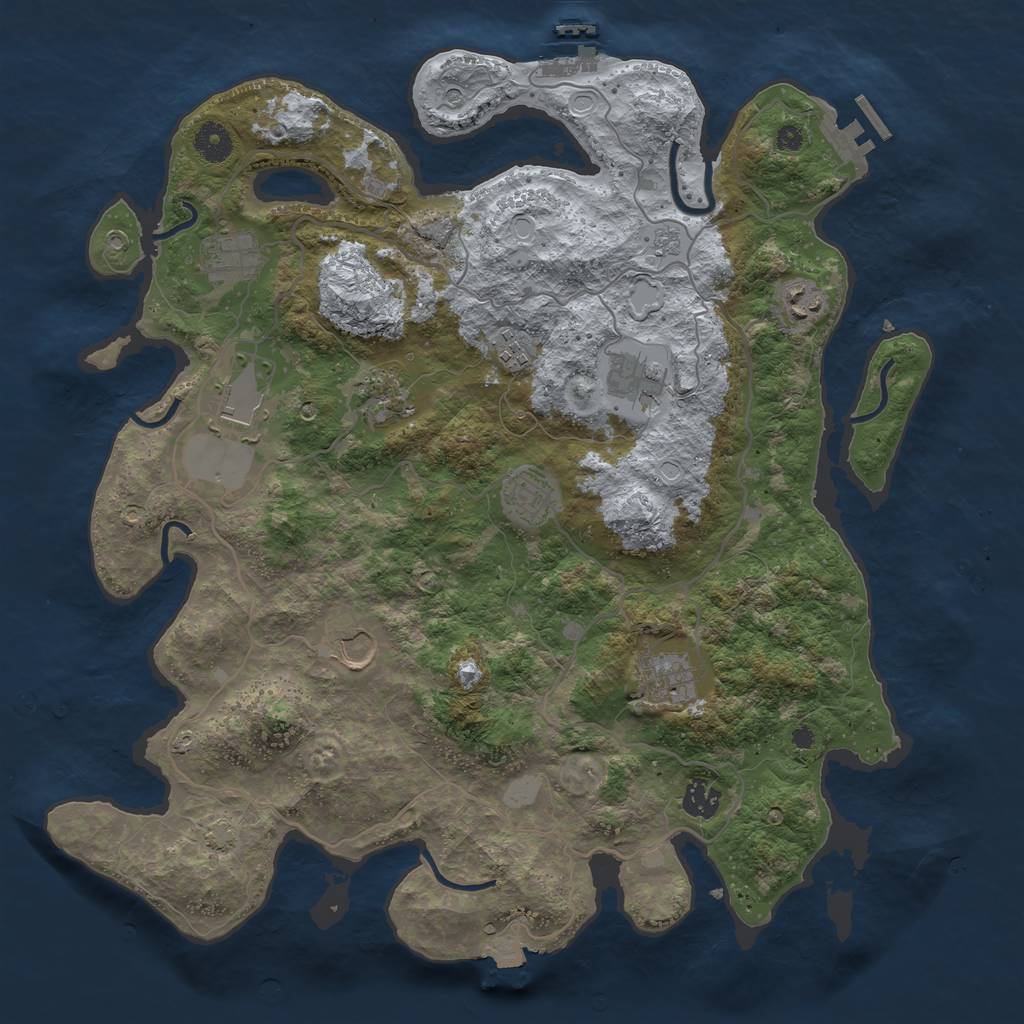 Rust Map: Procedural Map, Size: 4000, Seed: 18209, 18 Monuments