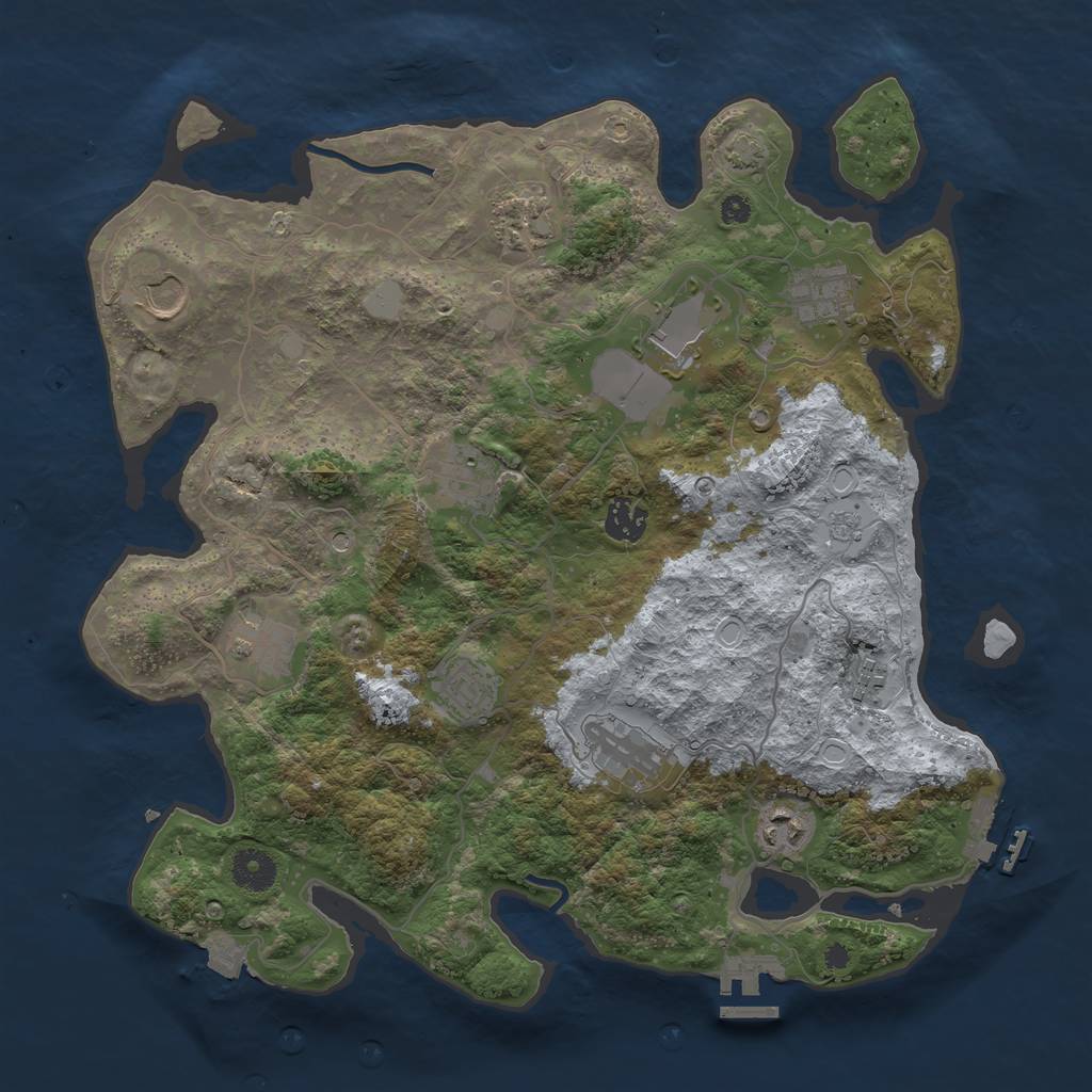 Rust Map: Procedural Map, Size: 3750, Seed: 51243219, 19 Monuments