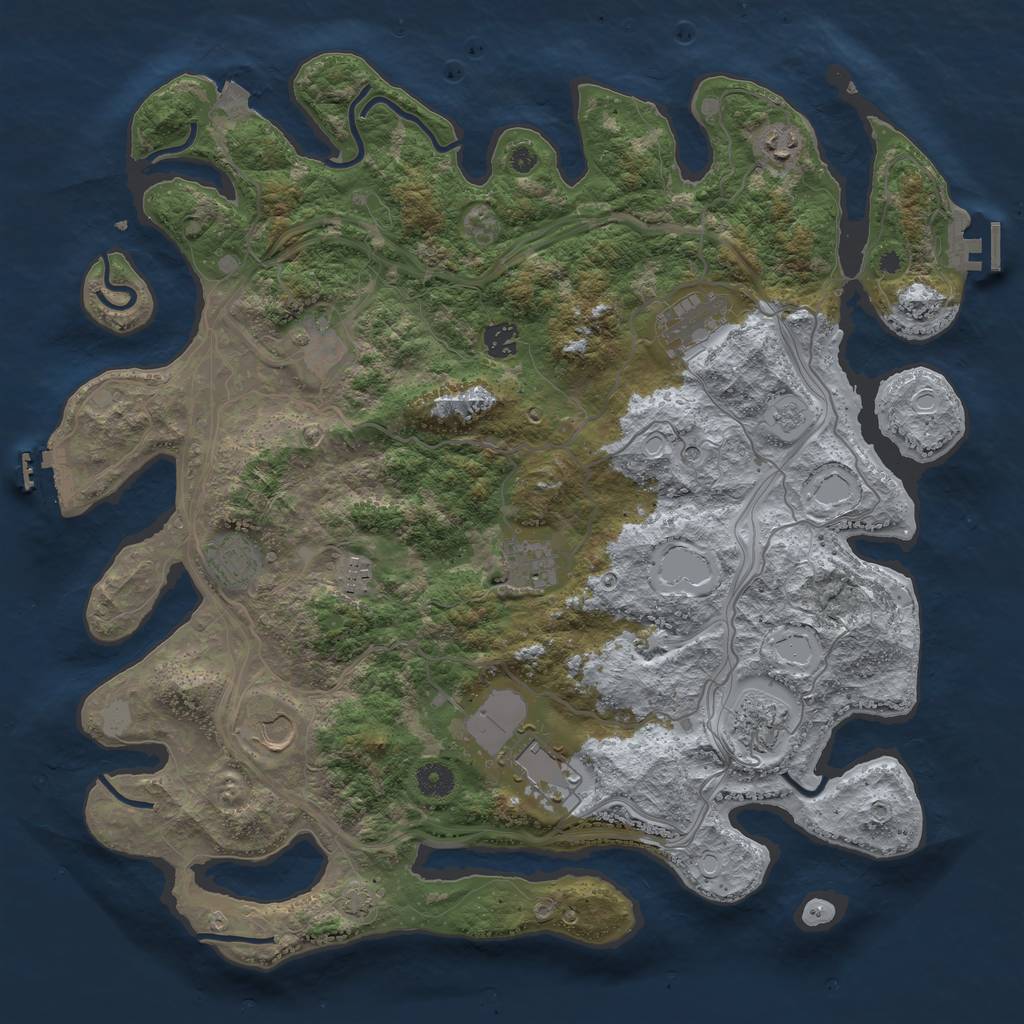 Rust Map: Procedural Map, Size: 4250, Seed: 2095500993, 18 Monuments