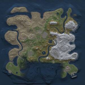 Thumbnail Rust Map: Procedural Map, Size: 3500, Seed: 2054626017, 13 Monuments