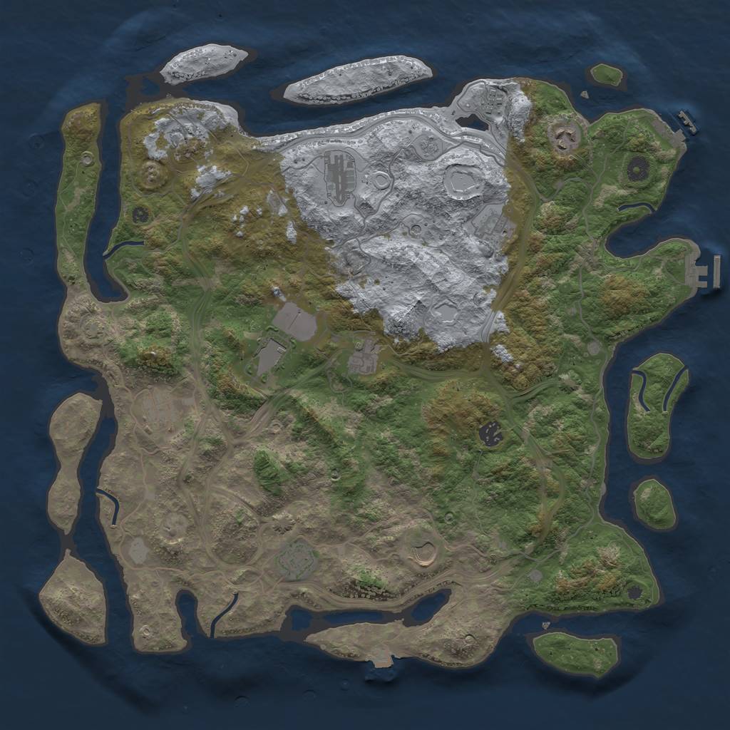 Rust Map: Procedural Map, Size: 4500, Seed: 1300178965, 19 Monuments