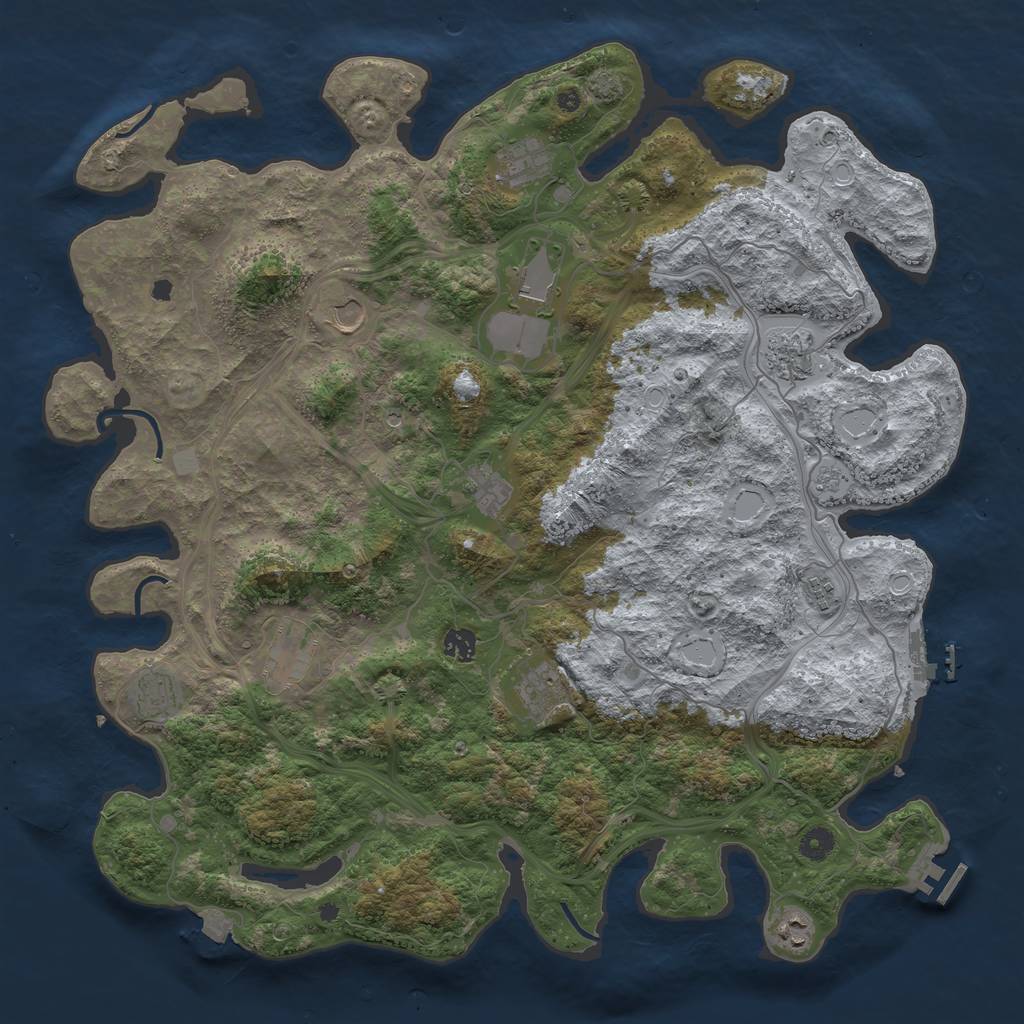 Rust Map: Procedural Map, Size: 4550, Seed: 8000, 19 Monuments