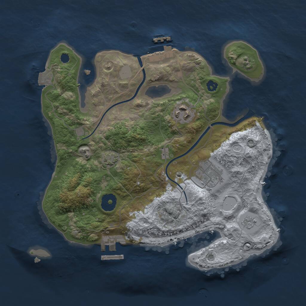 Rust Map: Procedural Map, Size: 2750, Seed: 111, 7 Monuments