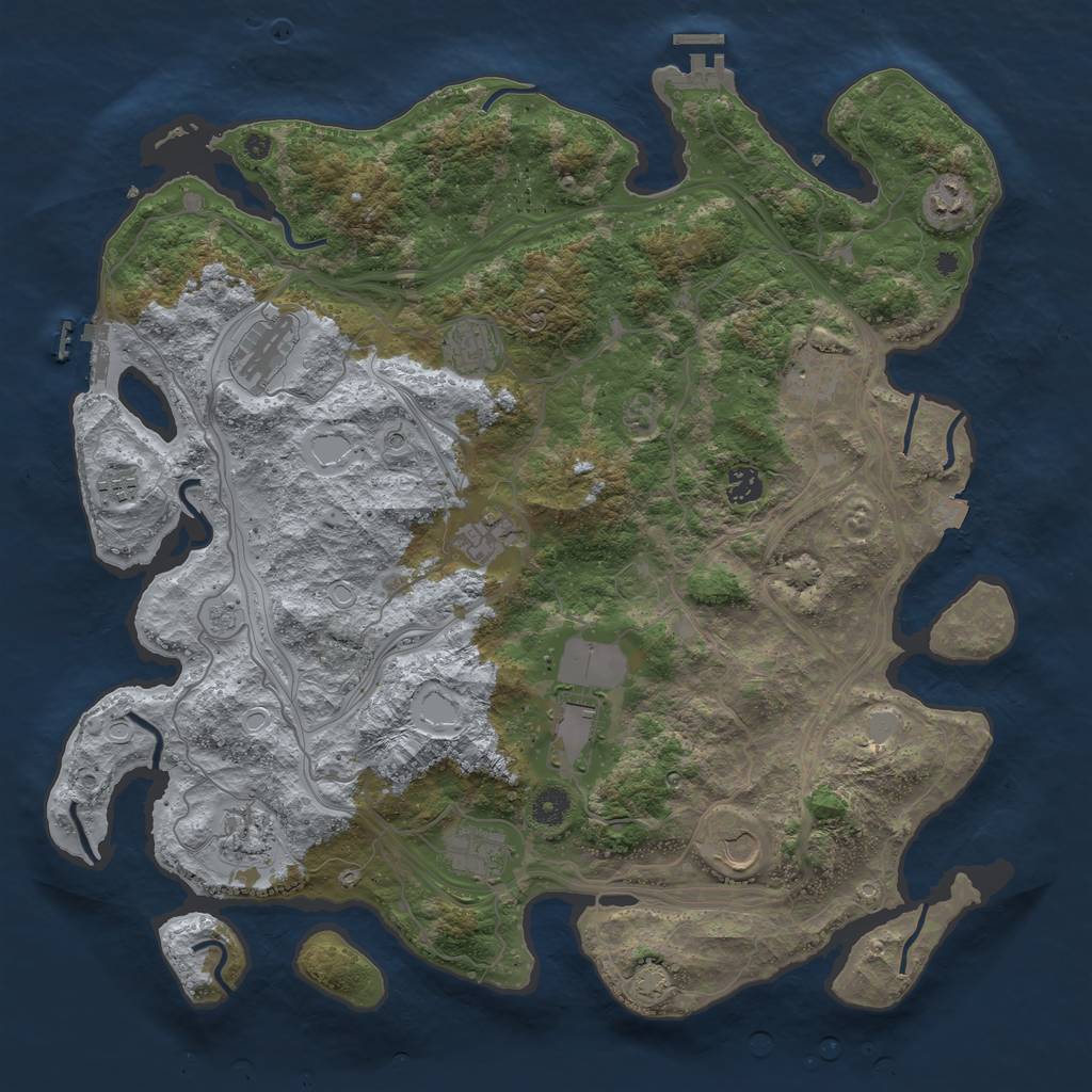 Rust Map: Procedural Map, Size: 4300, Seed: 22683821, 19 Monuments