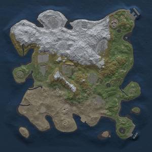 Thumbnail Rust Map: Procedural Map, Size: 3500, Seed: 1252045970, 15 Monuments