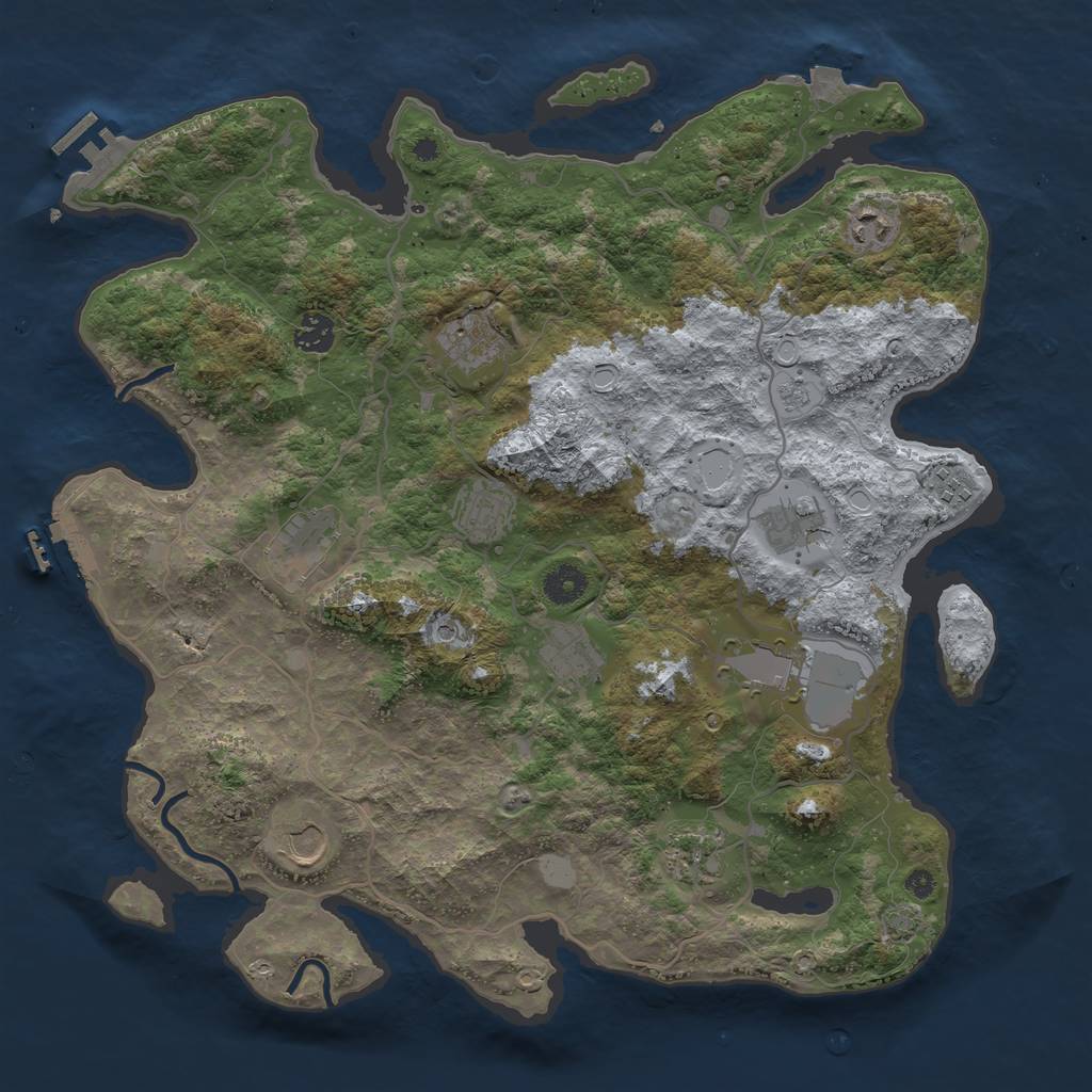 Rust Map: Procedural Map, Size: 4000, Seed: 2006462432, 19 Monuments