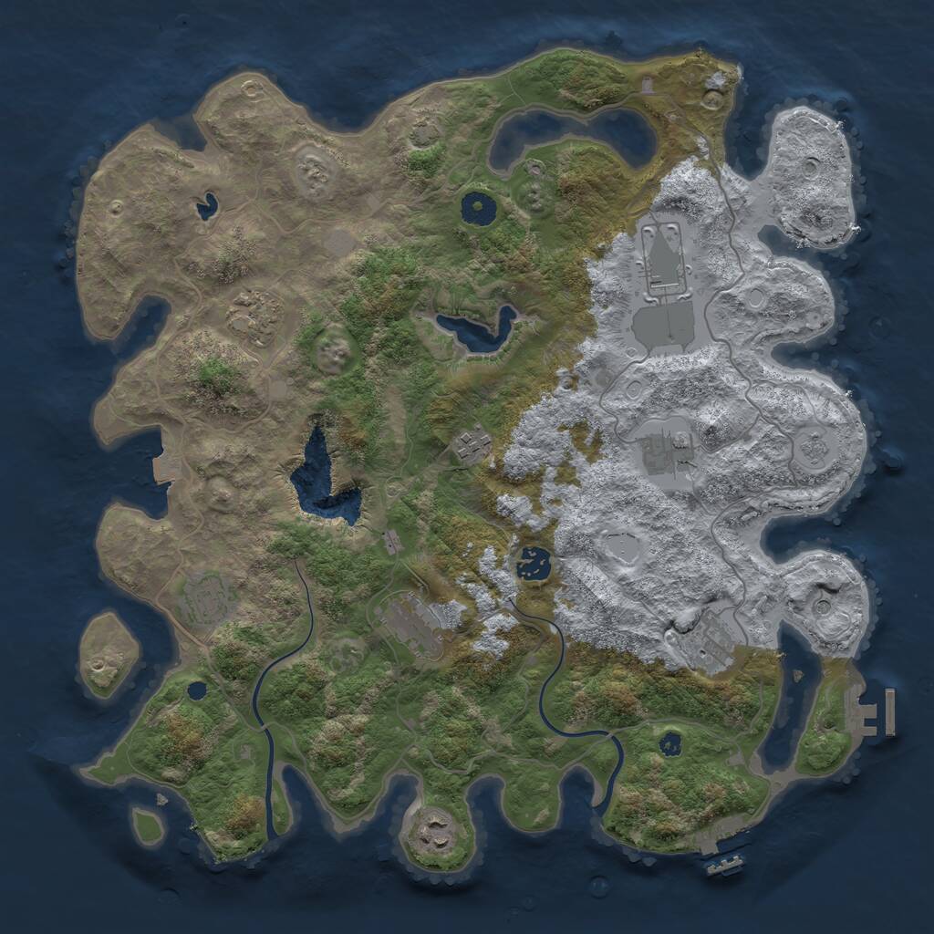 Rust Map: Procedural Map, Size: 4000, Seed: 64544051, 15 Monuments