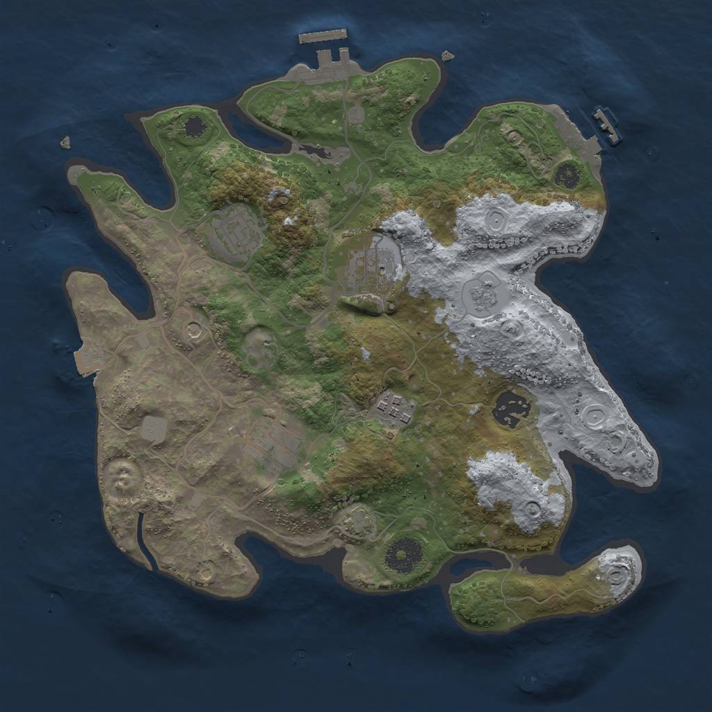 Rust Map: Procedural Map, Size: 3000, Seed: 4857573, 13 Monuments