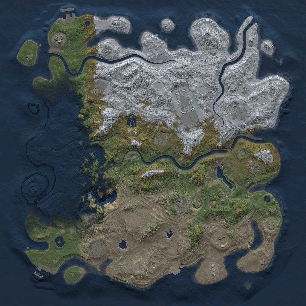 Rust Map: Procedural Map, Size: 4547, Seed: 13825, 17 Monuments