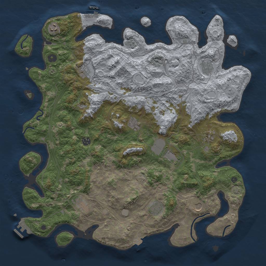 Rust Map: Procedural Map, Size: 4547, Seed: 13825, 19 Monuments