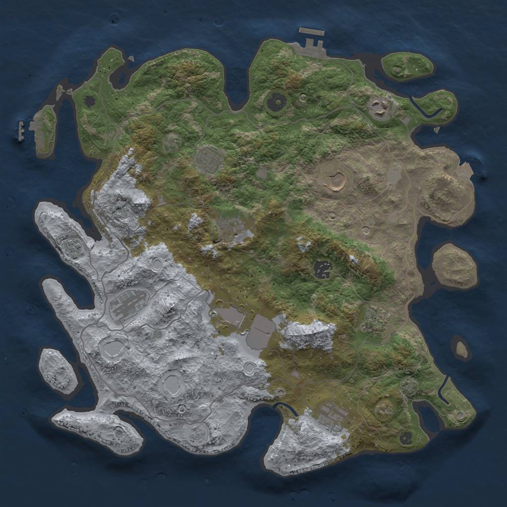 Rust Map: Procedural Map, Size: 4000, Seed: 6549895, 18 Monuments