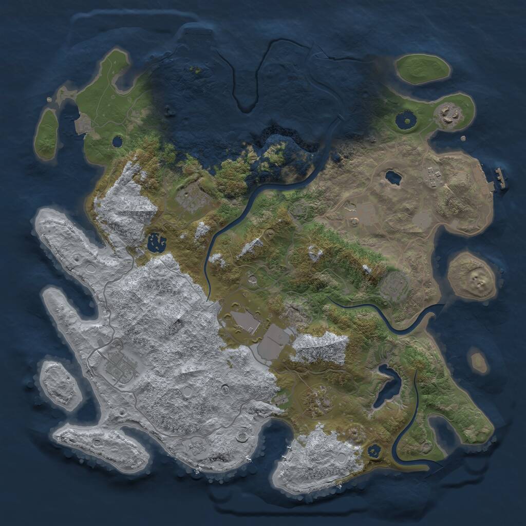 Rust Map: Procedural Map, Size: 4000, Seed: 6549895, 15 Monuments