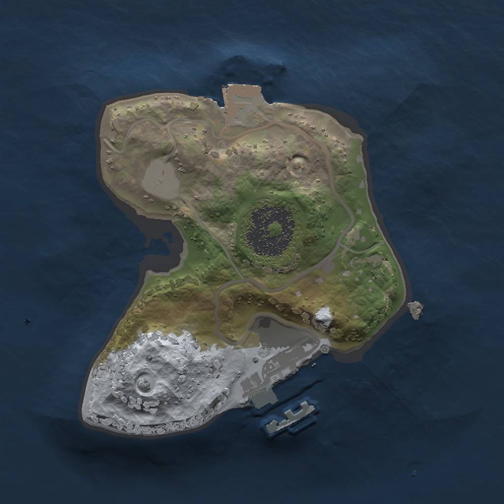 Rust Map: Procedural Map, Size: 1500, Seed: 13613, 4 Monuments