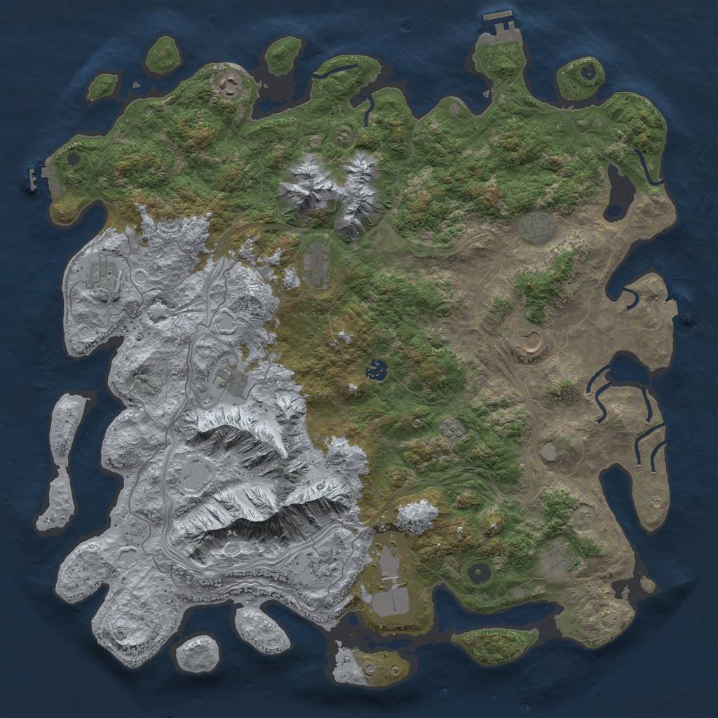 Rust Map: Procedural Map, Size: 5000, Seed: 49671291, 19 Monuments