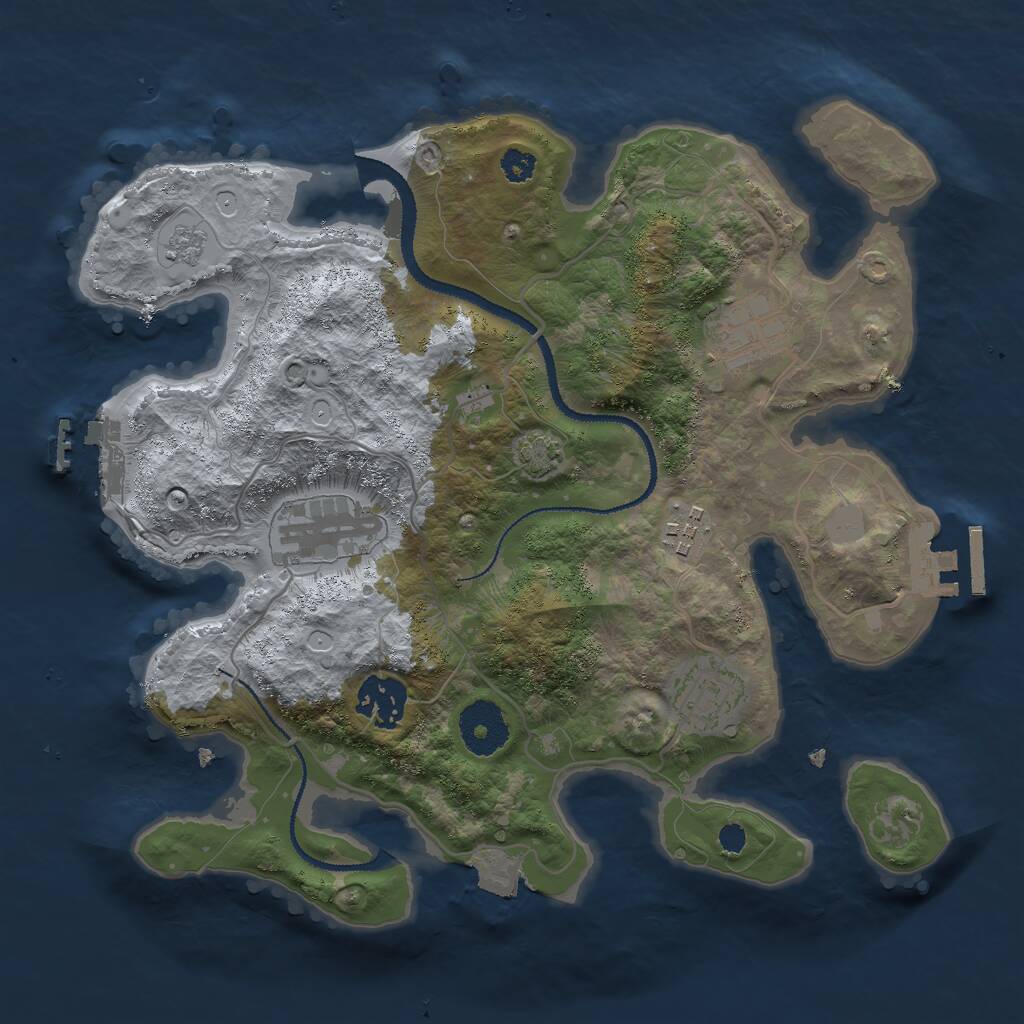 Rust Map: Procedural Map, Size: 3000, Seed: 1457477805, 10 Monuments