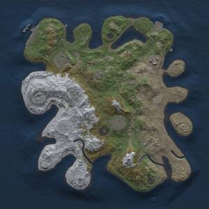 Thumbnail Rust Map: Procedural Map, Size: 3000, Seed: 1697639591, 10 Monuments