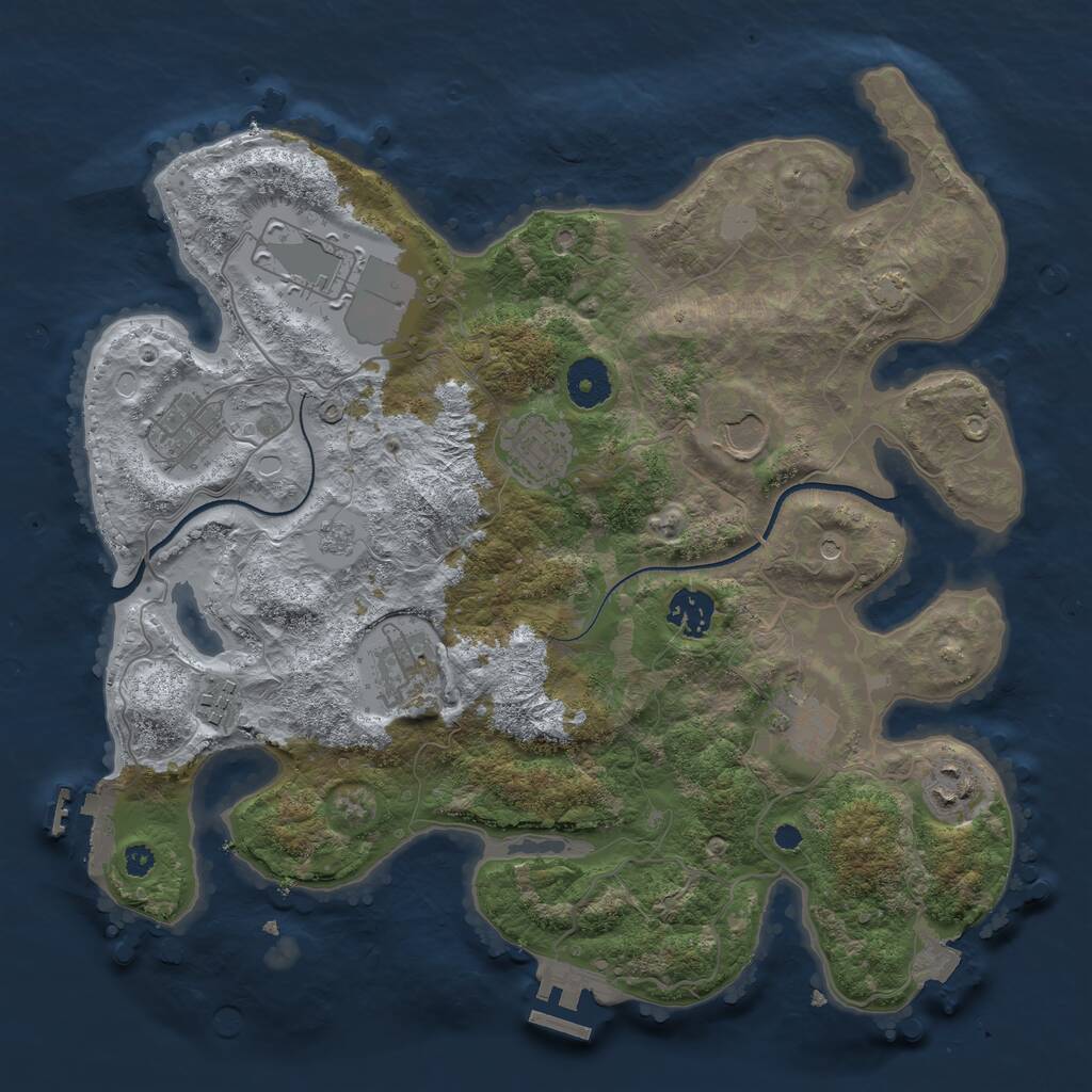 Rust Map: Procedural Map, Size: 3500, Seed: 148704066, 15 Monuments