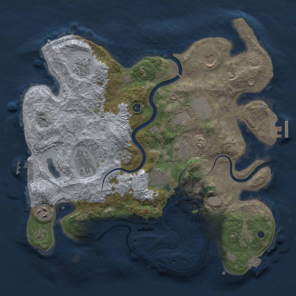 Rust Map: Procedural Map, Size: 3500, Seed: 148704066, 14 Monuments
