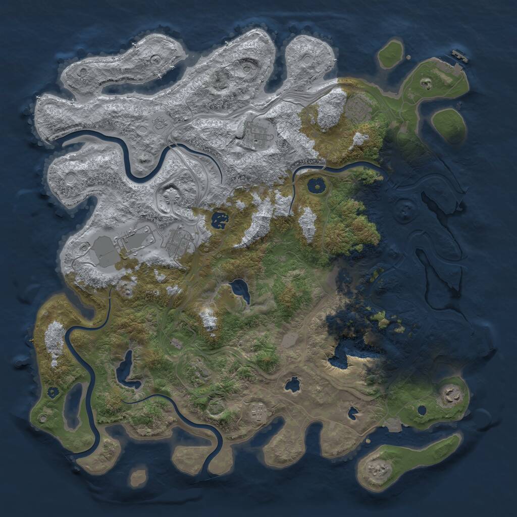 Rust Map: Procedural Map, Size: 4500, Seed: 823241050, 15 Monuments