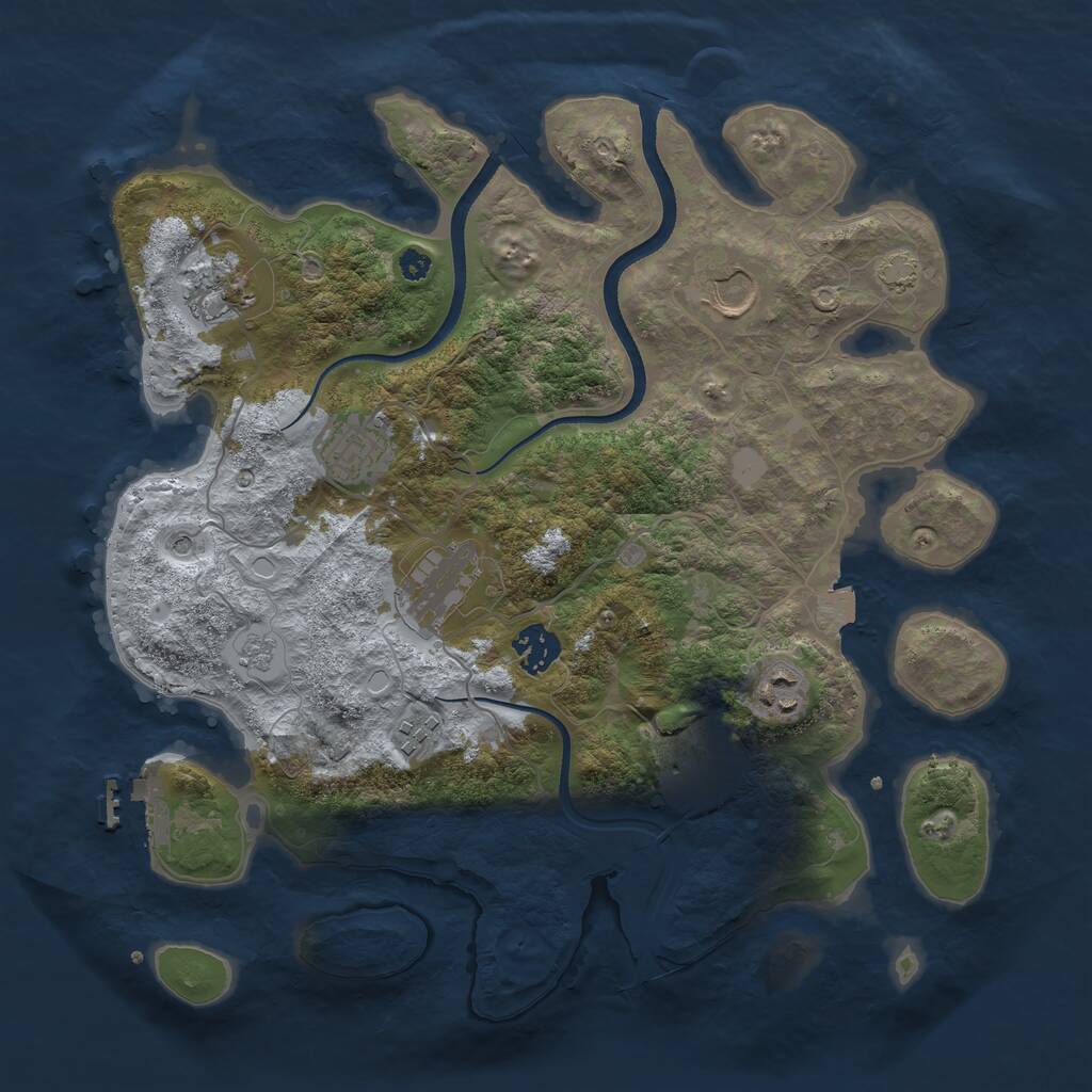 Rust Map: Procedural Map, Size: 3500, Seed: 1549047635, 13 Monuments