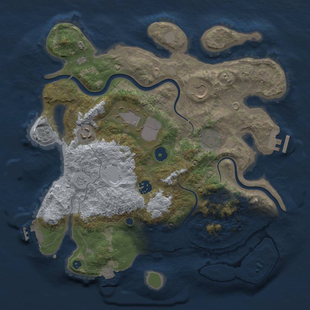 Rust Map: Procedural Map, Size: 3500, Seed: 1548, 12 Monuments