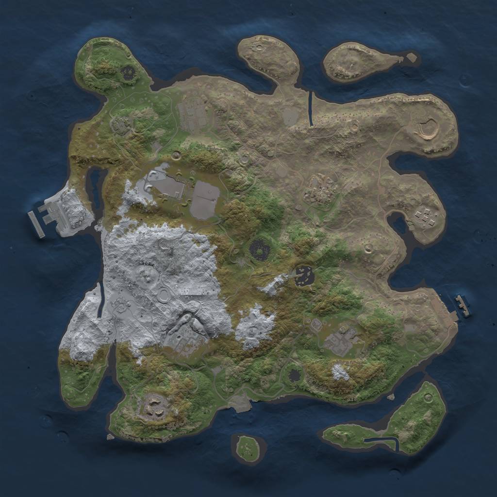 Rust Map: Procedural Map, Size: 3500, Seed: 1548, 16 Monuments