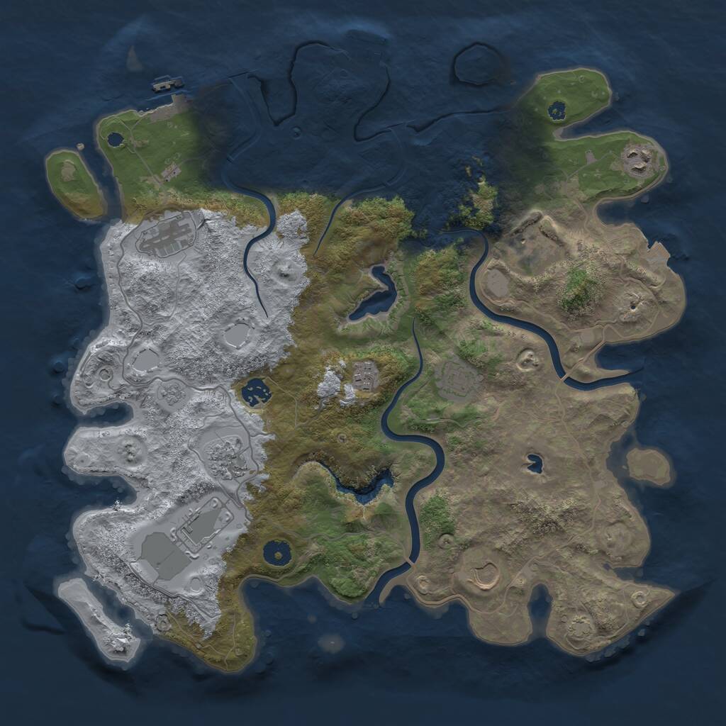 Rust Map: Procedural Map, Size: 4000, Seed: 669642724, 15 Monuments