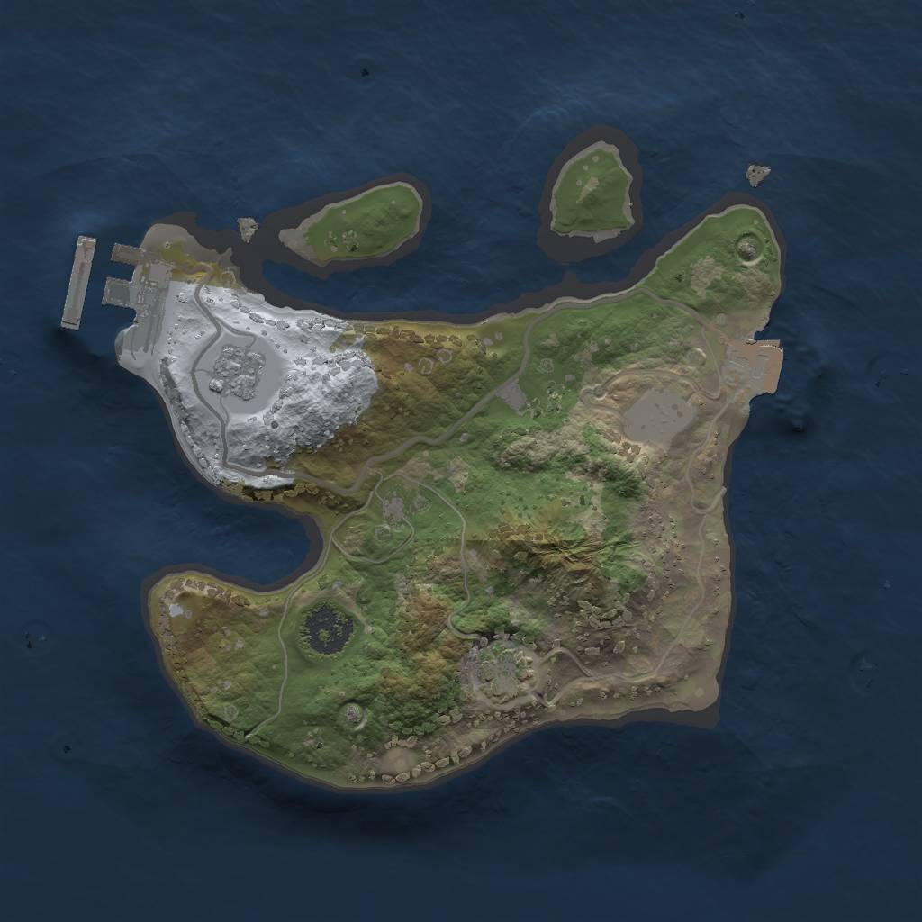 Rust Map: Procedural Map, Size: 2000, Seed: 1675314849, 6 Monuments