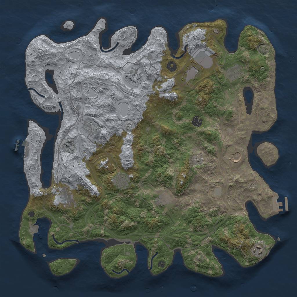 Rust Map: Procedural Map, Size: 4250, Seed: 7352191, 19 Monuments