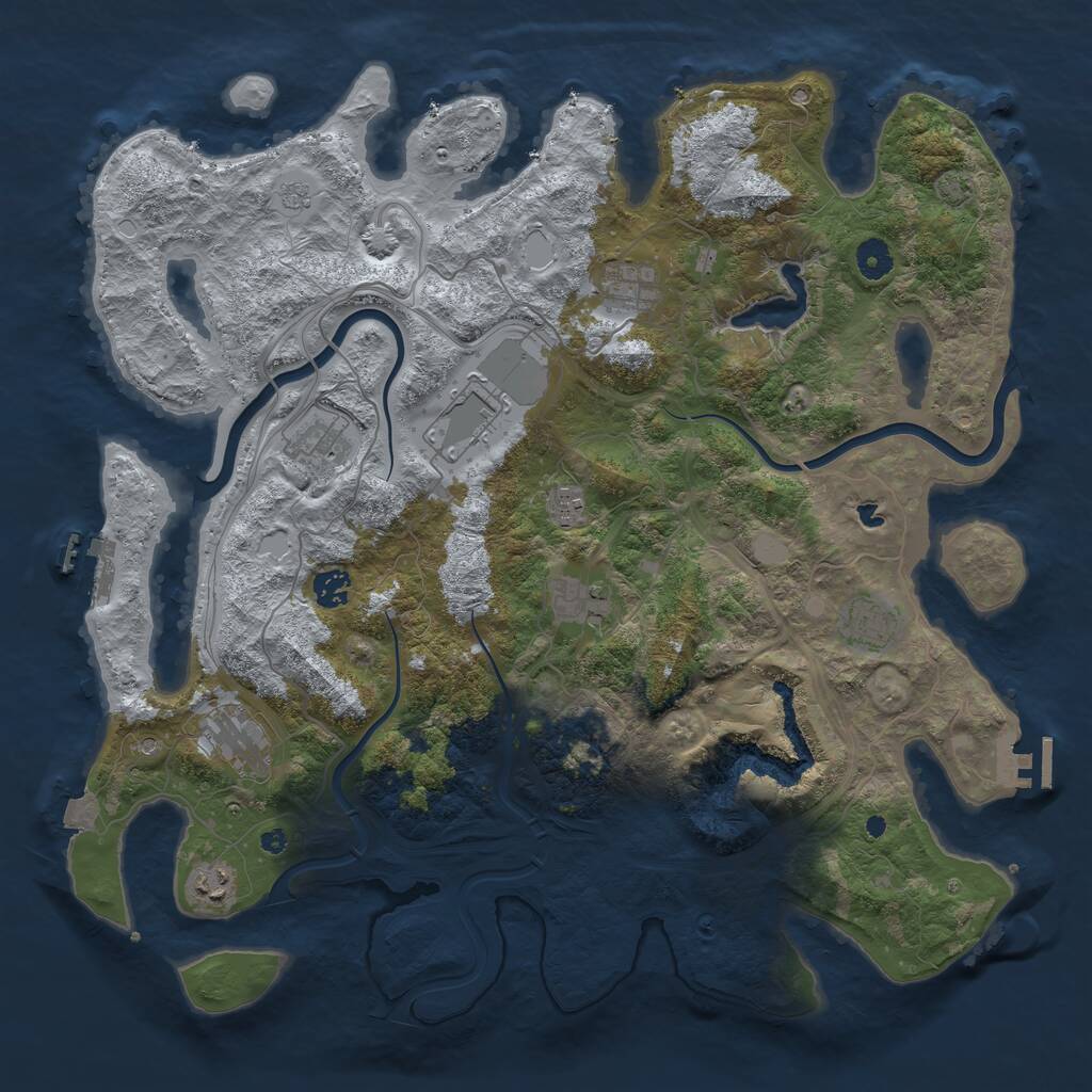 Rust Map: Procedural Map, Size: 4250, Seed: 7352191, 15 Monuments