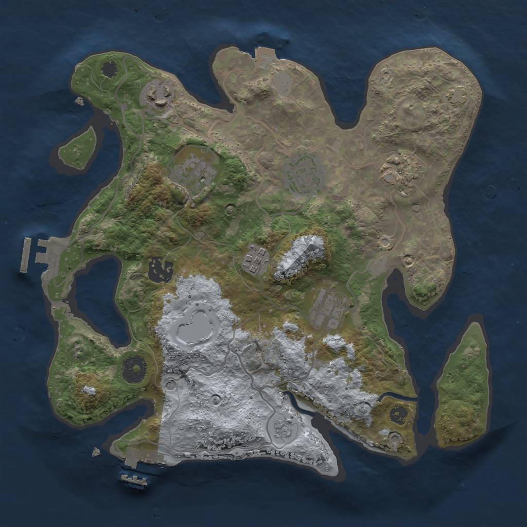Rust Map: Procedural Map, Size: 3000, Seed: 2046319572, 15 Monuments