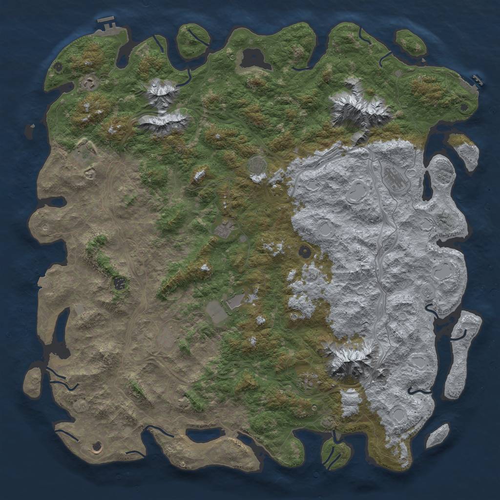 Rust Map: Procedural Map, Size: 6000, Seed: 873347518, 19 Monuments