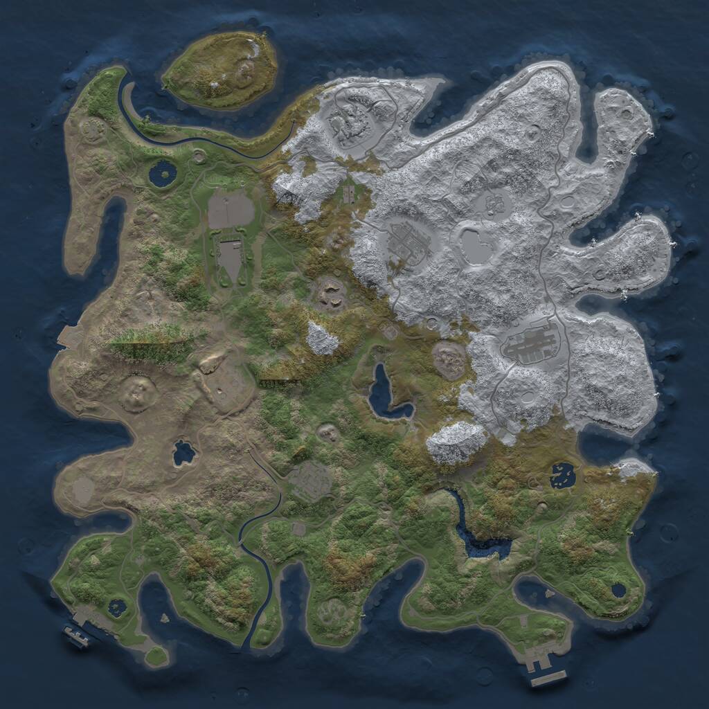 Rust Map: Procedural Map, Size: 4000, Seed: 2487652, 14 Monuments