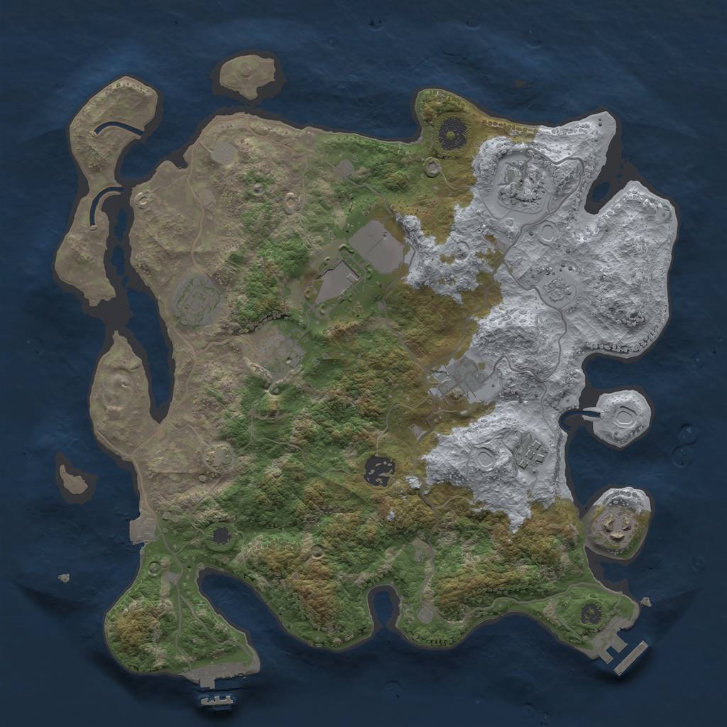 Rust Map: Procedural Map, Size: 3500, Seed: 2055306760, 15 Monuments