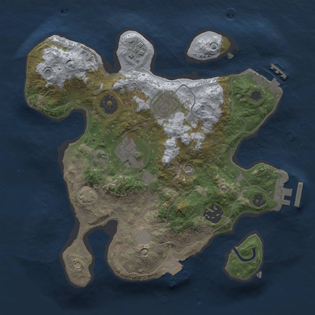 Rust Map: Procedural Map, Size: 2550, Seed: 6170, 11 Monuments